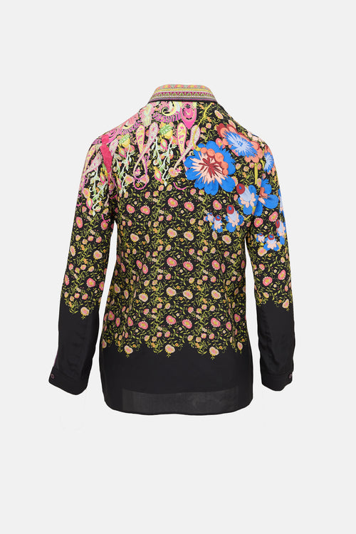 Etro Silk Floral Button Up Top