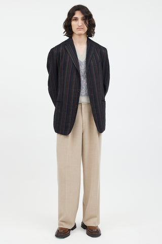 Etro Black & Multi Stripe Blazer