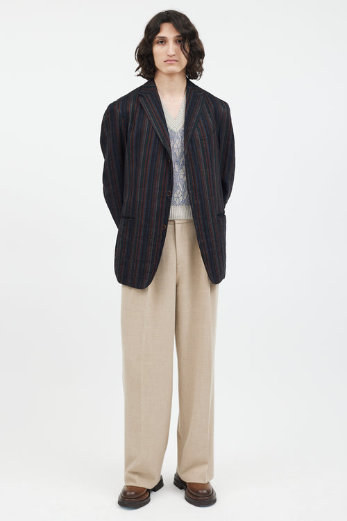 Etro Black & Multi Stripe Blazer