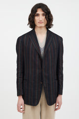 Etro Black & Multi Stripe Blazer