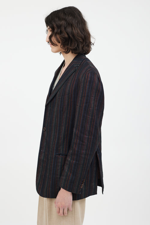 Etro Black & Multi Stripe Blazer