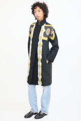 Etro Black & Multicolour Patterned Coat
