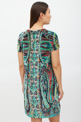 Etro Black & Multicolour Velour Paisley Dress