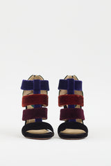 Etro Black & Muticolour Velvet Caged Heel