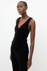 Etro Black Velvet Vest & Pant Suit