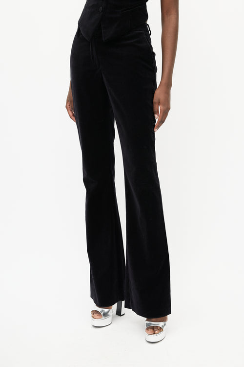 Etro Black Velvet Vest & Pant Suit