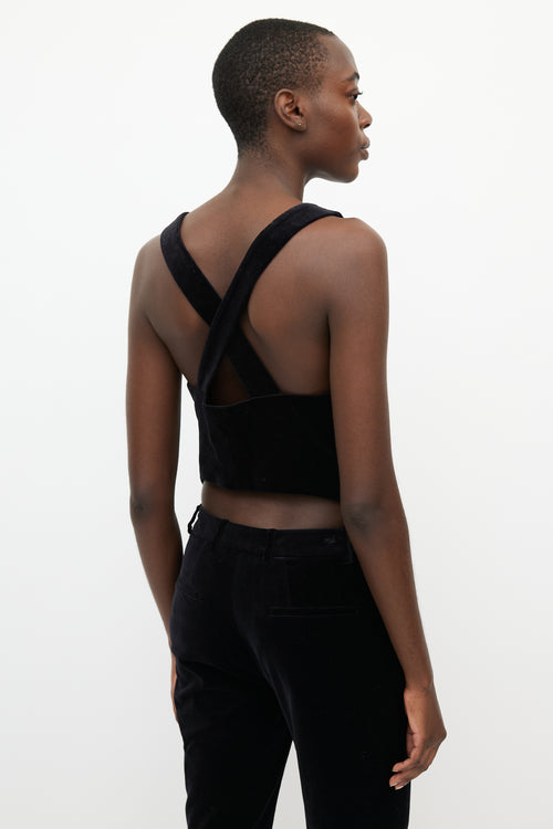Etro Black Velvet Vest & Pant Suit