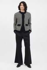 Etro Black & White Knit Cardigan