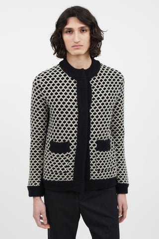 Etro Black & White Knit Cardigan