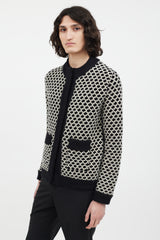 Etro Black & White Knit Cardigan