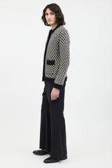 Etro Black & White Knit Cardigan