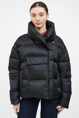 Etro Black & Multi Down Graphic Puffer Jacket