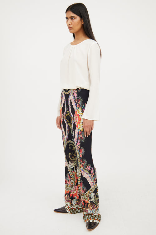 Etro Black & Multicolour Paisley Pant