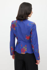 Etro Blue & Multicolour Floral Jacquard Blazer