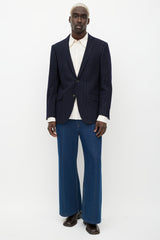 Etro Blue & White Pinstripe Blazer