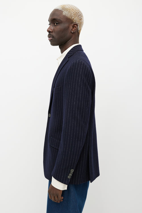 Etro Blue & White Pinstripe Blazer