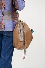 Etro Brown Leather Dice Tassel Bag