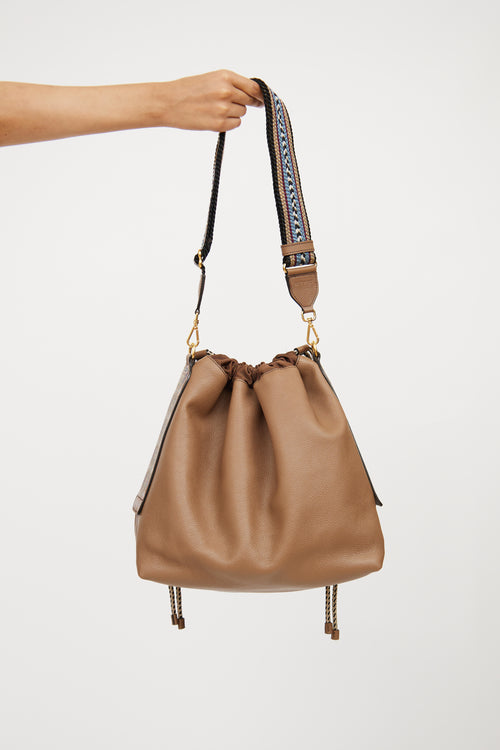 Etro Brown Leather Dice Tassel Bag