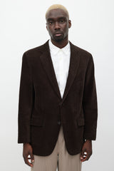 Etro Brown & Black Velour Houndstooth Blazer