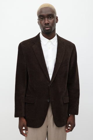 Etro Brown & Black Velour Houndstooth Blazer