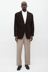 Etro Brown & Black Velour Houndstooth Blazer