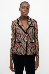 Etro Brown & Multi Geometric Blazer