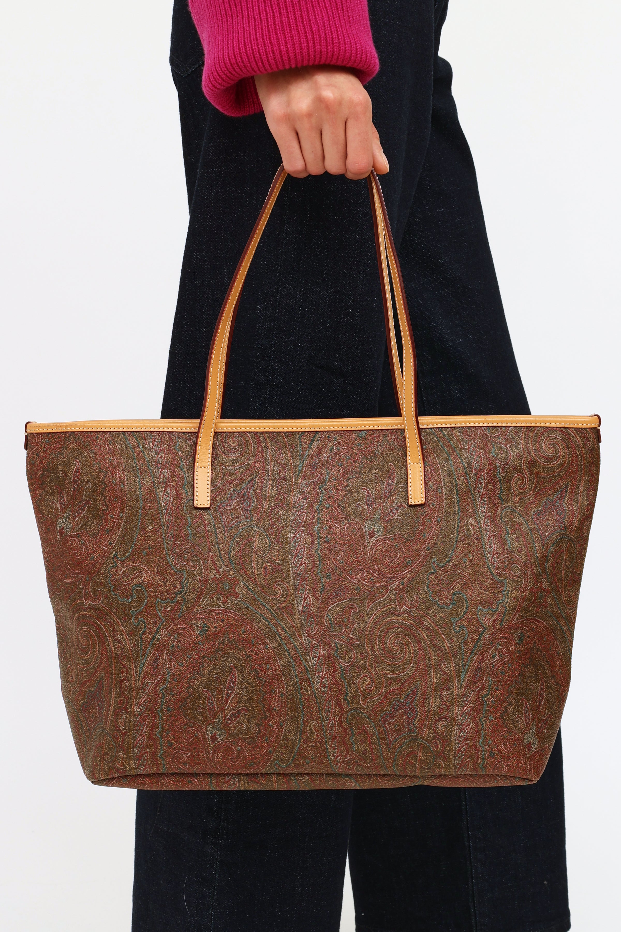 Etro // Red & Brown Paisley Print Tote Bag – VSP Consignment