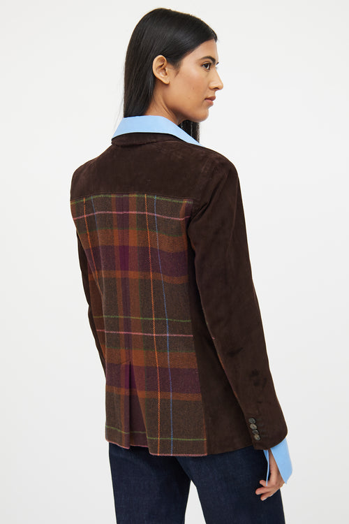 Etro Brown Multi Colour Wool Blend Blazer