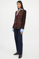 Etro Brown Multi Colour Wool Blend Blazer