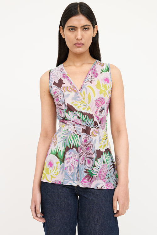 Etro Mesh Pattern Sleeveless Blouse