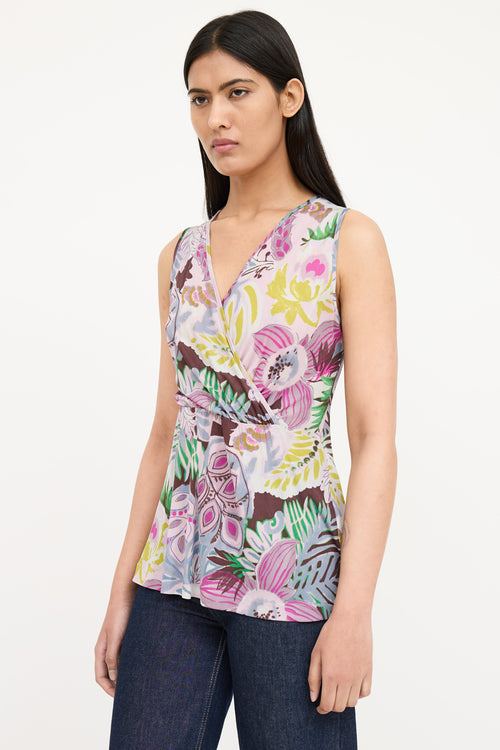 Etro Mesh Pattern Sleeveless Blouse