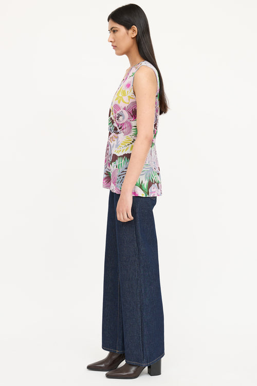 Etro Mesh Pattern Sleeveless Blouse