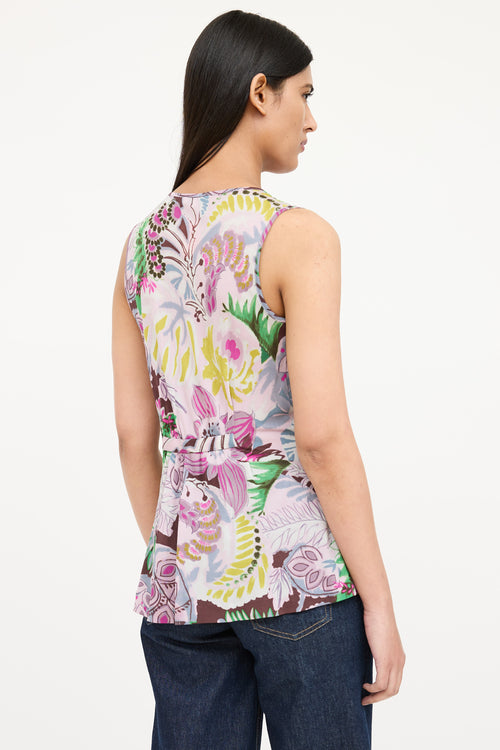 Etro Mesh Pattern Sleeveless Blouse