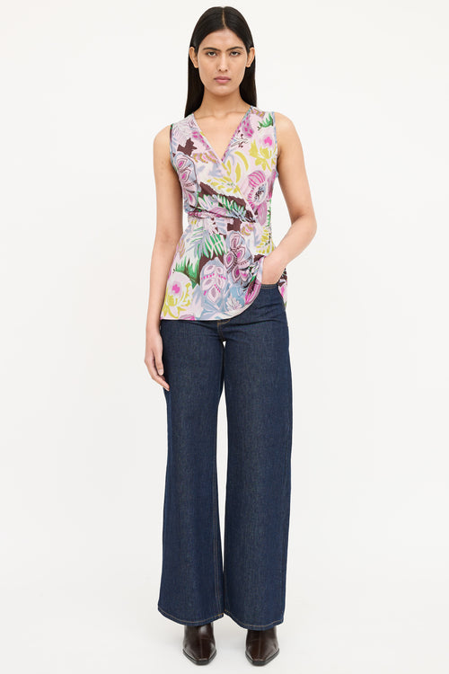 Etro Mesh Pattern Sleeveless Blouse
