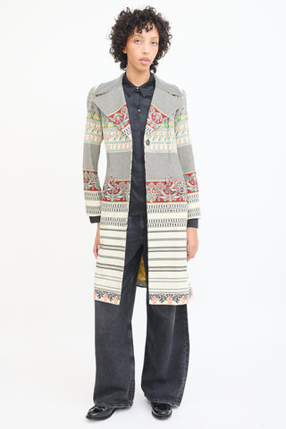 Etro Cream & Multicolour Floral Coat