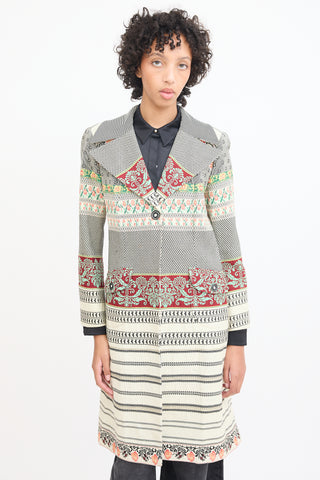 Etro Cream & Multicolour Floral Coat