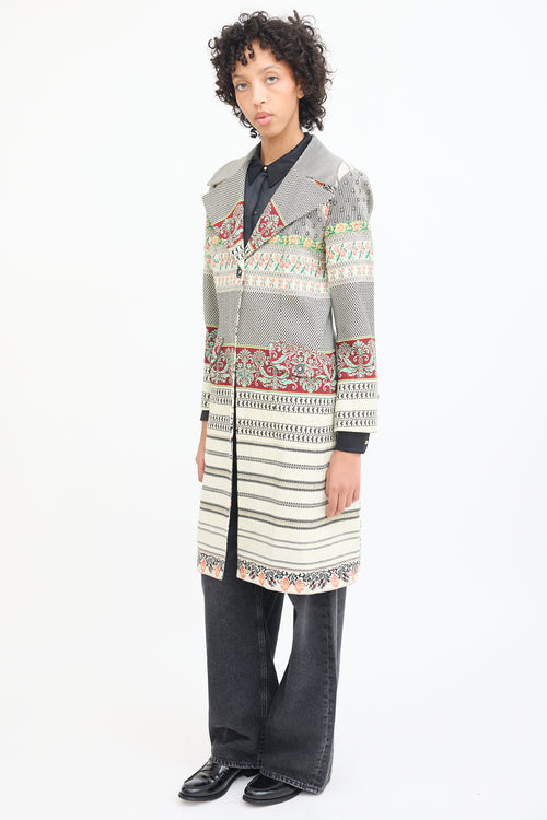 Etro Cream & Multicolour Floral Coat