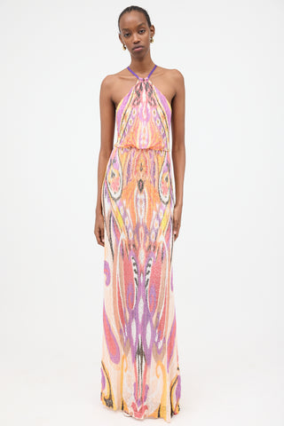 Etro Crochet Halter Maxi Dress