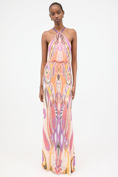 Etro Crochet Halter Maxi Dress