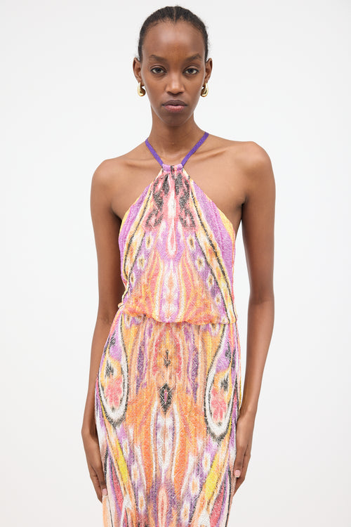 Etro Crochet Halter Maxi Dress