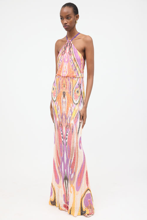 Etro Crochet Halter Maxi Dress