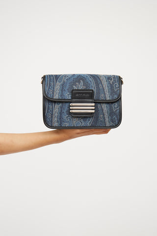 Etro Blue Denim & Paisley Crossbody Bag