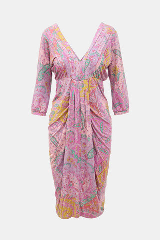 Etro Draped Paisley Dress