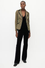 Etro Green & Black Trim Blazer