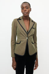 Etro Green & Black Trim Blazer
