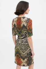 Etro Green & Multicolour Mixed Printed Midi Dress