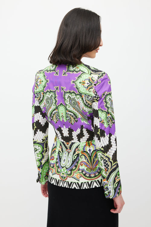 Etro Green & Multicolour Paisley Blazer