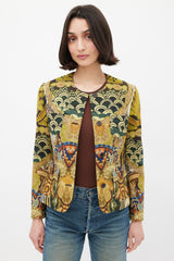 Etro Green & Multicolour Wool Printed Jacket