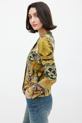 Etro Green & Multicolour Wool Printed Jacket