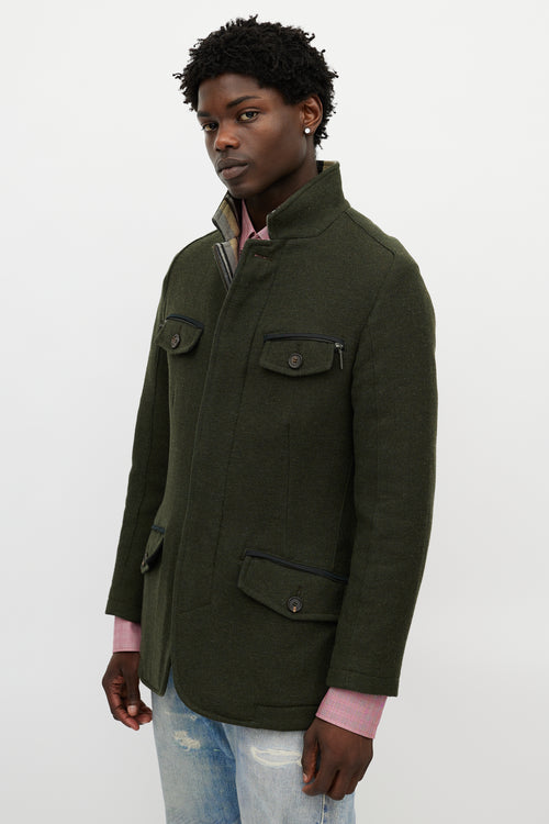 Etro Green Wool Four Pocket Jacket